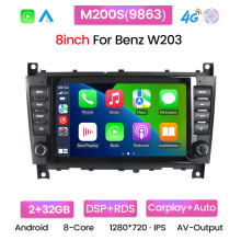 Штатна магнітола AMS MERCEDES BENZ C-Class w203 M200S 2+32Gb 8"